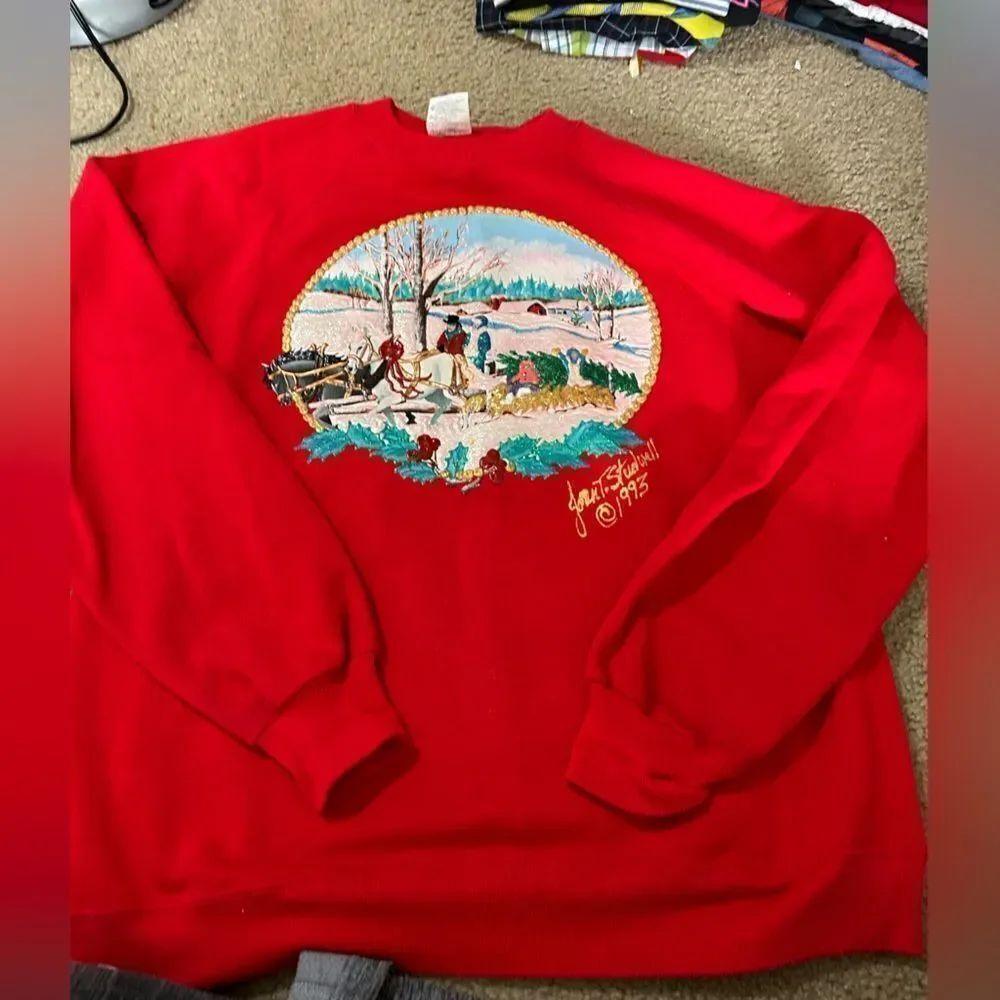 Vintage Christmas Wonderland Homemade Sweatshirt